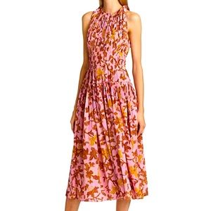 Ulla Johnson Women's Pink Amalthea Floral Halter-Neck Silk Dress